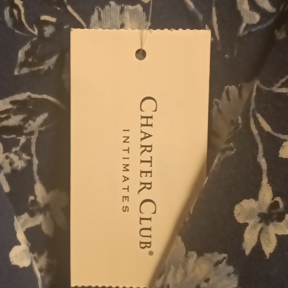 FINAL PRICE NWT CHARTER CLUB 2-pc blue multi-colored floral print pajama set Med - Picture 9 of 11